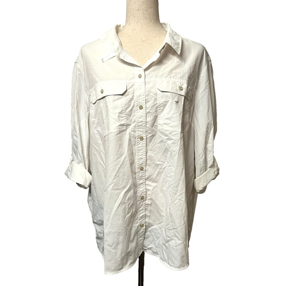 NWT $70 EDDIE BAUER Women's XXL Mountain Ripstop Shirt Hiking Outdoor Travex